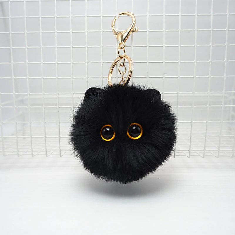 Chaveiro de pelúcia fofo de gato