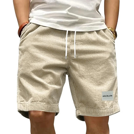 Shorts cargo vintage masculino, moda verão, retrô, de veludo cotelê, calças curtas, casual, cor sólida, esportivo, respirável, calça de moletom