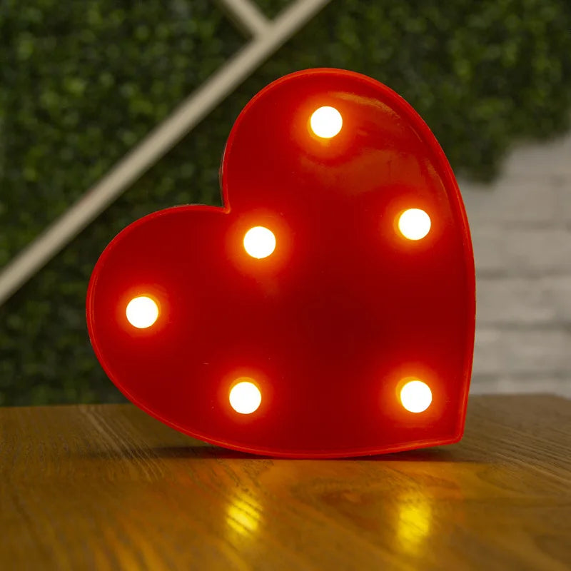 Lâmpada LED Love, Heart, Festa de Casamento, Romântico, Vermelho, Rosa, Luz Noturna, Enfeite Aniversário, Dia dos namorados