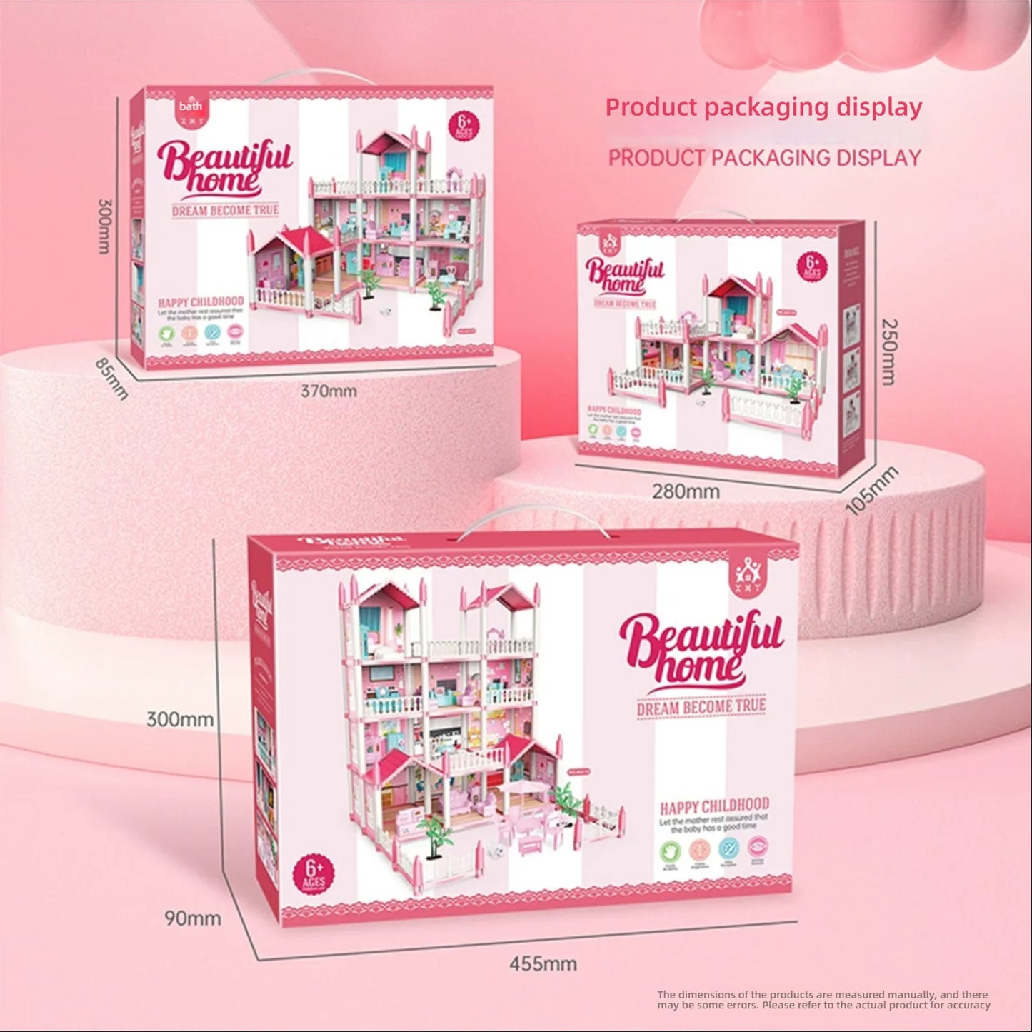 Kit de casa de bonecas castelo de princesa 3D faça você mesmo com luzes de LED | Modelo de vila em miniatura | Presente criativo de aniversário, brinquedo e decoração para casa