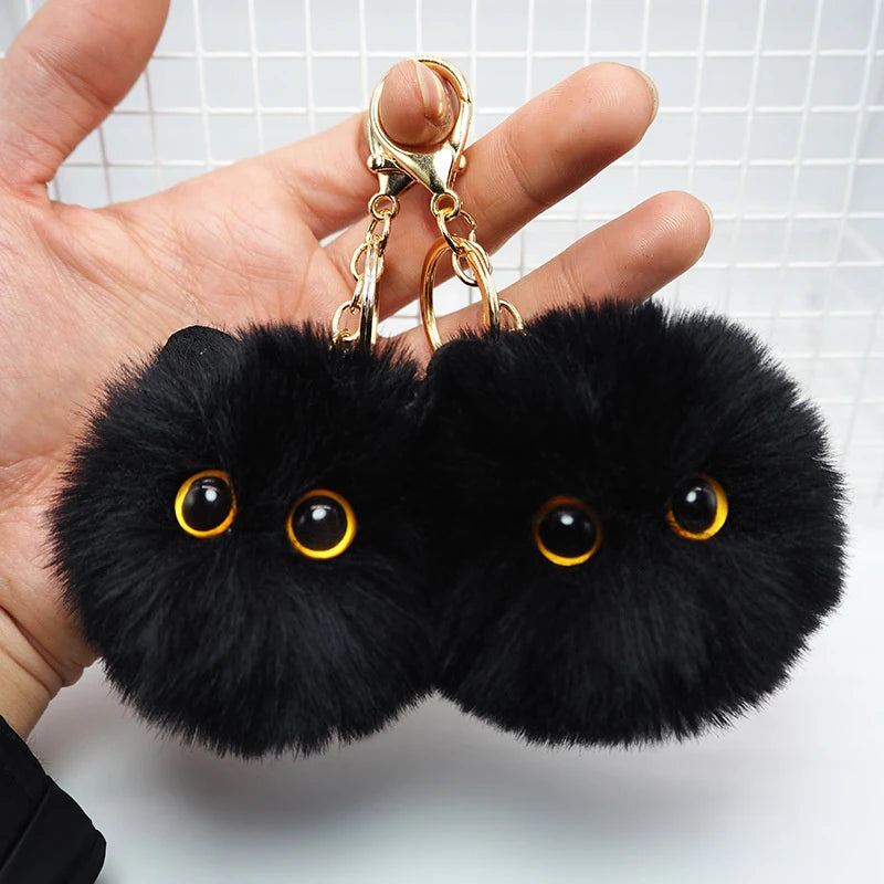 Chaveiro de pelúcia fofo de gato