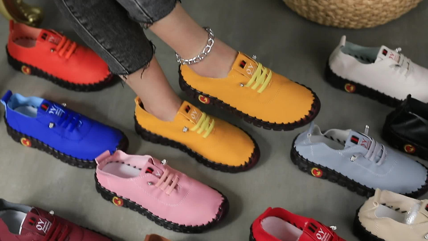 Tênis feminino casual de cor sólida, calçado leve e macio para caminhada, cano baixo e confortável para o dia a dia (tamanho grande)