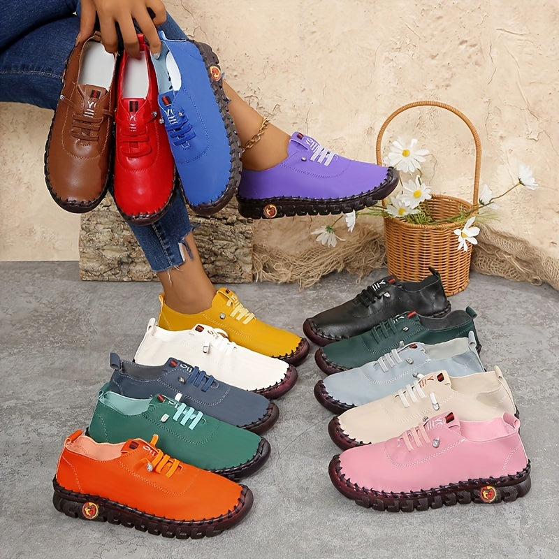 Tênis feminino casual de cor sólida, calçado leve e macio para caminhada, cano baixo e confortável para o dia a dia (tamanho grande)