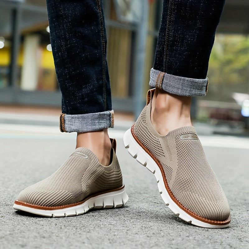 Calçados masculinos, calçados de caminhada respiráveis de malha da moda, calçados casuais antiderrapantes da moda, calçados masculinos