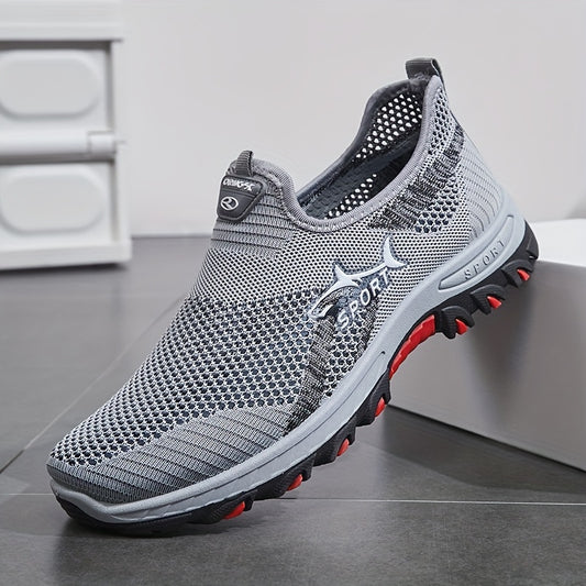 Tênis masculino de malha respirável,  calçado esportivo slip-on