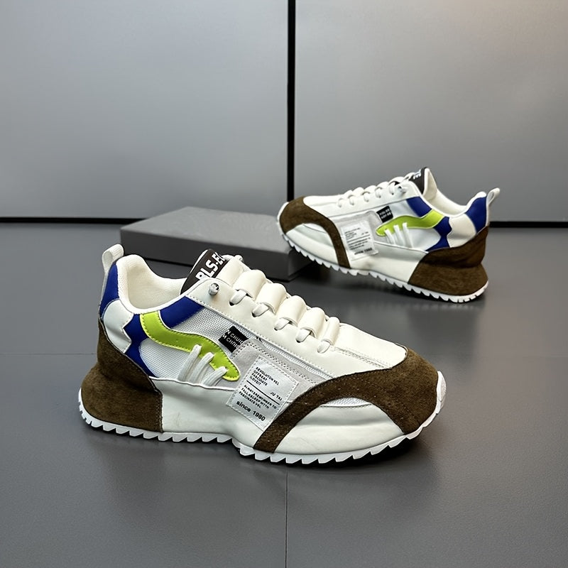 Sapatos plataforma confortáveis e modernos para caminhadas ao ar livre, corrida, acampamento, tênis masculinos com cadarço para todas as estações