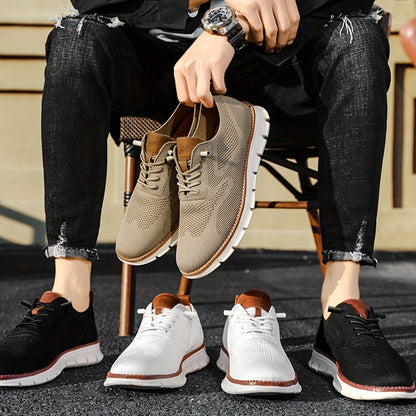 Calçados masculinos, calçados de caminhada respiráveis de malha da moda, calçados casuais antiderrapantes da moda, calçados masculinos