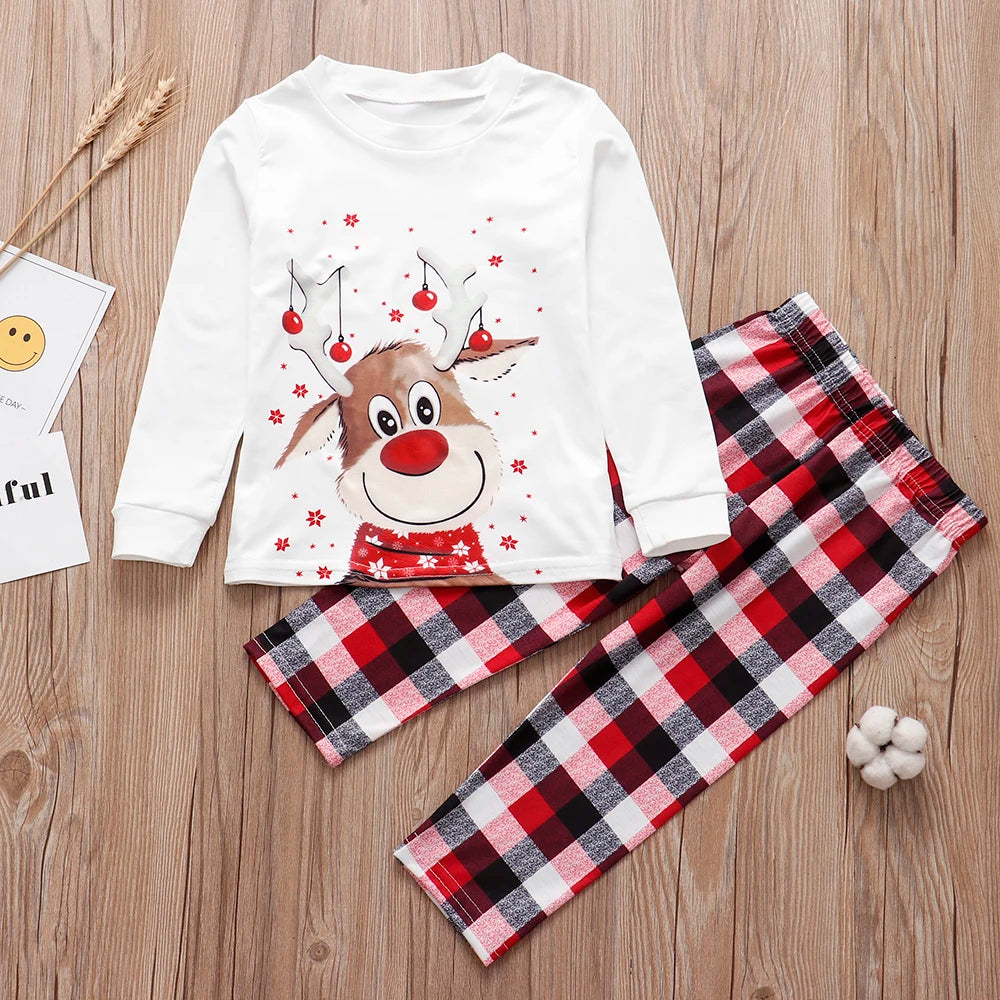 Natal família combinando pijamas conjunto bonito cervos adulto, criança, bebê, família combinando, natal família, roupas de cachorro, cachecol