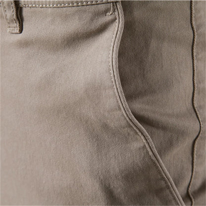 Calças masculinas casuais de algodão AIOPESON, cor sólida, slim fit, novas calças masculinas, primavera outono, calças clássicas de negócios de alta qualidade para homens