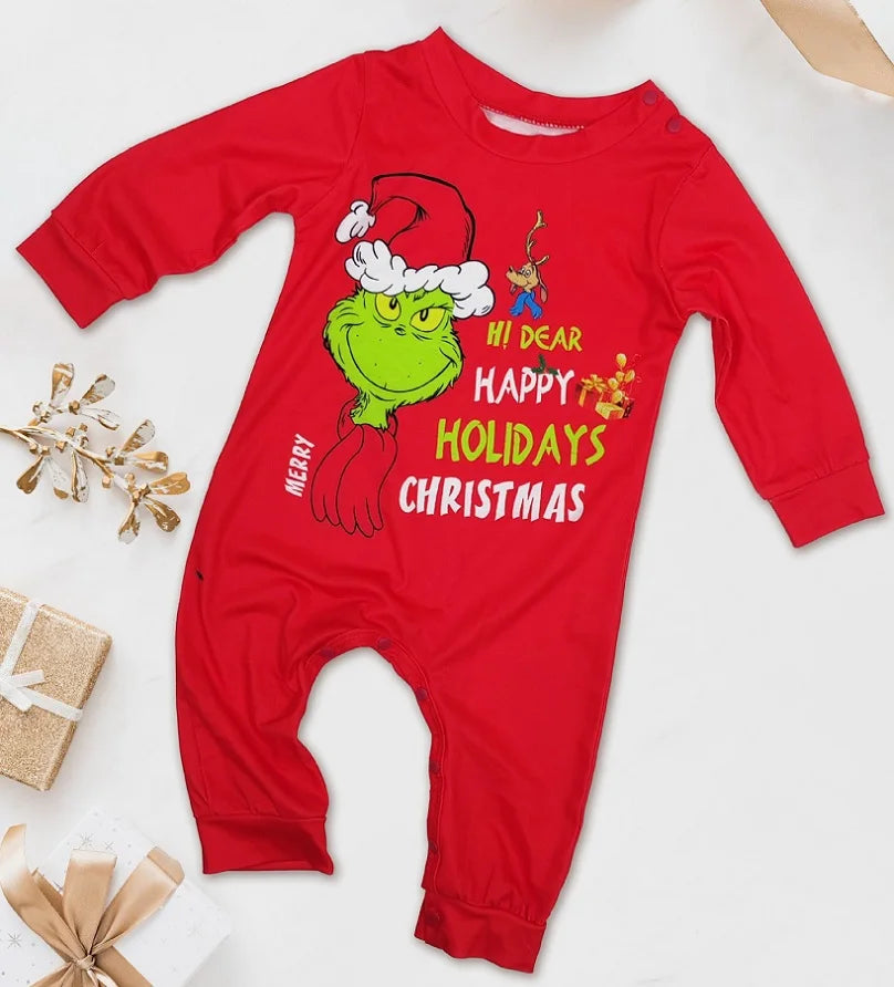 2024 natal combinando família pijamas natal, Grinch