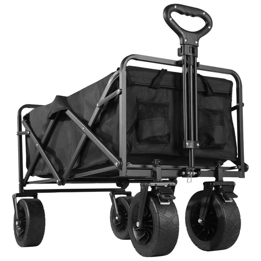 Carrinho dobrável e resistente, carrinho de grande capacidade para uso ao ar livre, carrinho de acampamento portátil para jardim