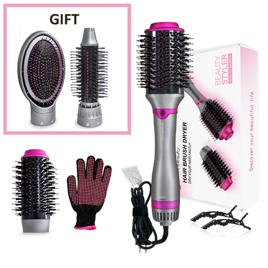 Escova Elétrica para Cabelo Kinseibeauty, Escova de Ar Quente 2 em 1, Secador de Cabelo, 1200W