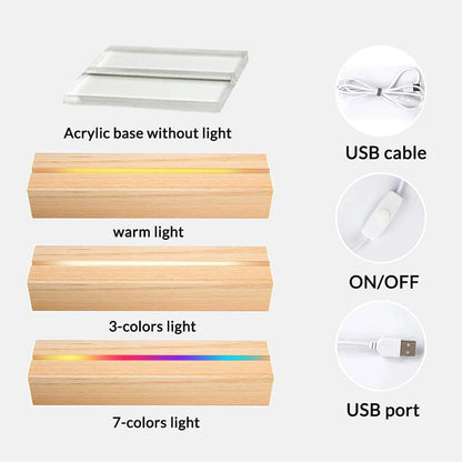 Porta-retratos personalizado com luz noturna, ideal para presentes de Natal, aniversário e outras datas comemorativas.