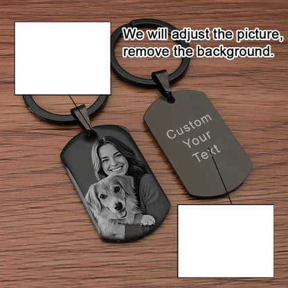 Chaveiro personalizado com foto e texto, chaveiro personalizado para casal, lembranças para animais de estimação, chaveiros para homens e mulheres.