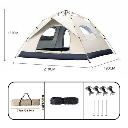 Tenda automática de abertura rápida para áreas externas, barraca automática à prova de chuva e sol, abrigo para pesca, praia e sol, barracas para 4 pessoas