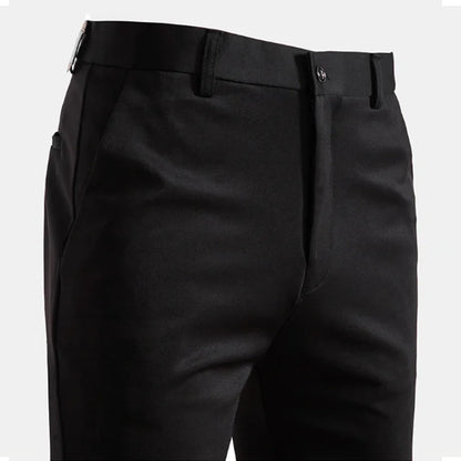 Calças de terno casuais de negócios finas de verão masculinas, calças compridas, calças formais de manga reta elásticas masculinas, tamanho grande 28-40