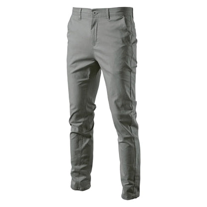 Calças masculinas casuais de algodão AIOPESON, cor sólida, slim fit, novas calças masculinas, primavera outono, calças clássicas de negócios de alta qualidade para homens