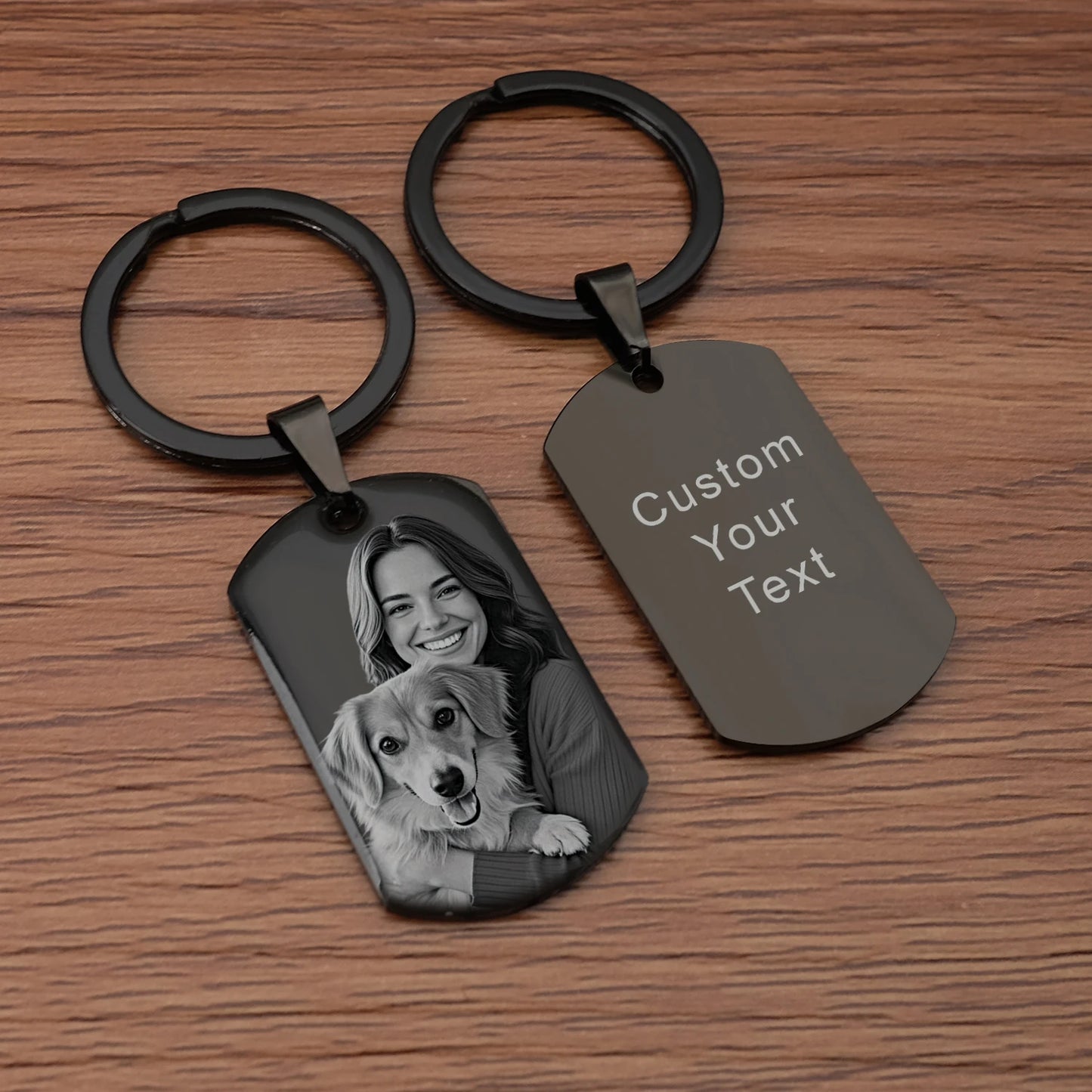 Chaveiro personalizado com foto e texto, chaveiro personalizado para casal, lembranças para animais de estimação, chaveiros para homens e mulheres.