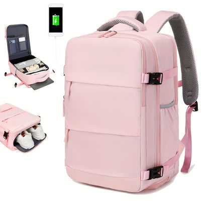 Mochila de viagem com compartimento para sapatos, mochila de computador de negócios de grande capacidade, mochila esportiva para viagens ao ar livre