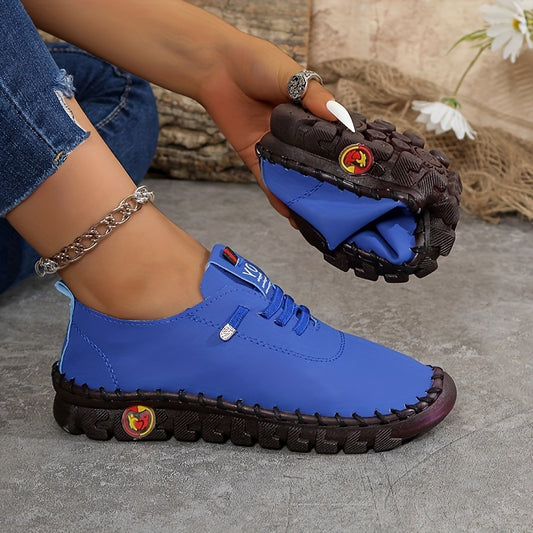 Tênis feminino casual de cor sólida, calçado leve e macio para caminhada, cano baixo e confortável para o dia a dia (tamanho grande)