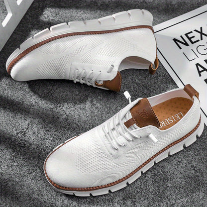 Calçados masculinos, calçados de caminhada respiráveis de malha da moda, calçados casuais antiderrapantes da moda, calçados masculinos