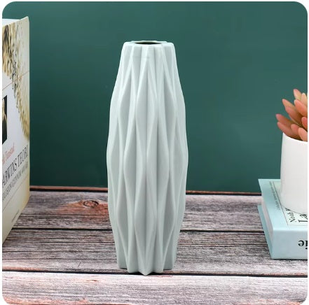 Vaso de flores decoração para casa, vaso de plástico branco imitação de cerâmica